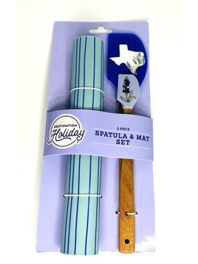 Texas Bluebonnets 3 Piece Spatula & Mat Set Kitchen Gadgets Wildflowers